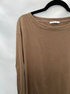 ZARA.Camiseta marrón manga larga T.L