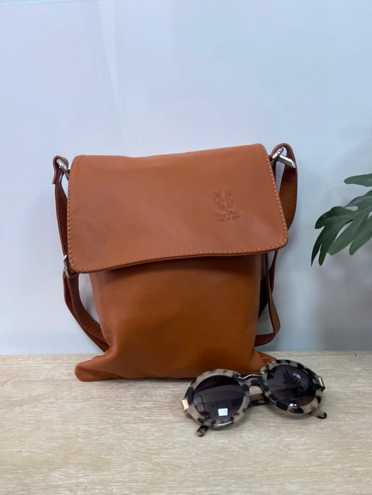 VERA PELLE. Brown leather bag