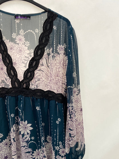 MINA UK. Sheer blouse/short dress TM/L