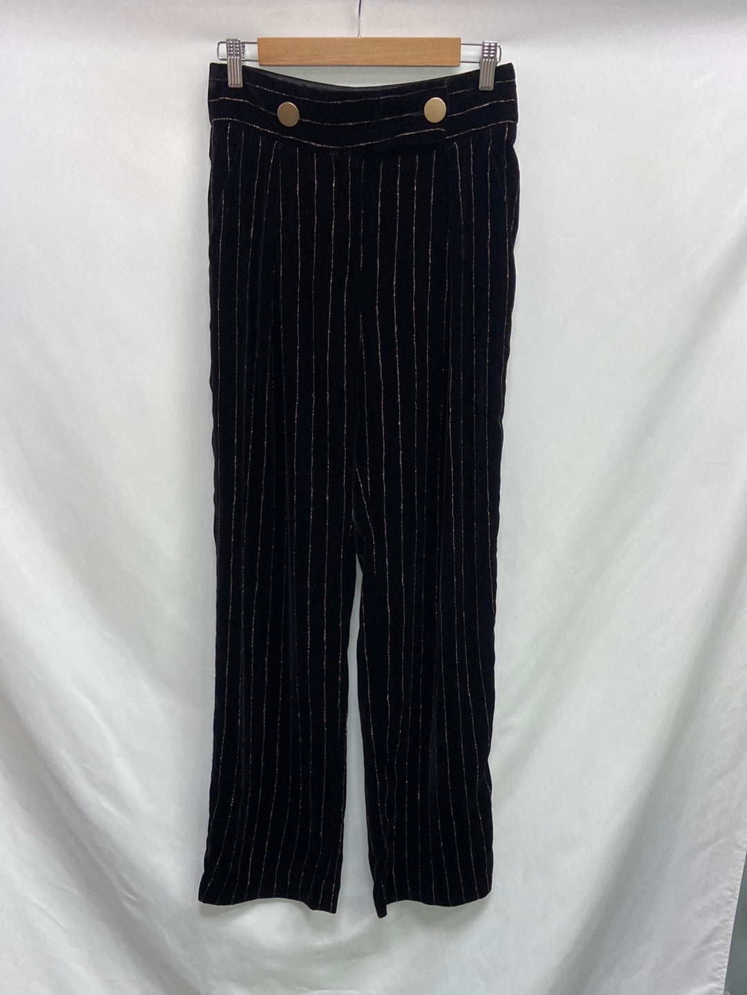 ANGEL SCHLESSER. Striped velvet trousers, size 38