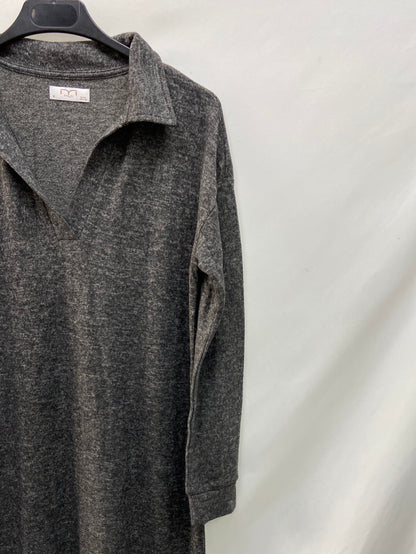 OTRAS.Vestido midi gris polero T.S