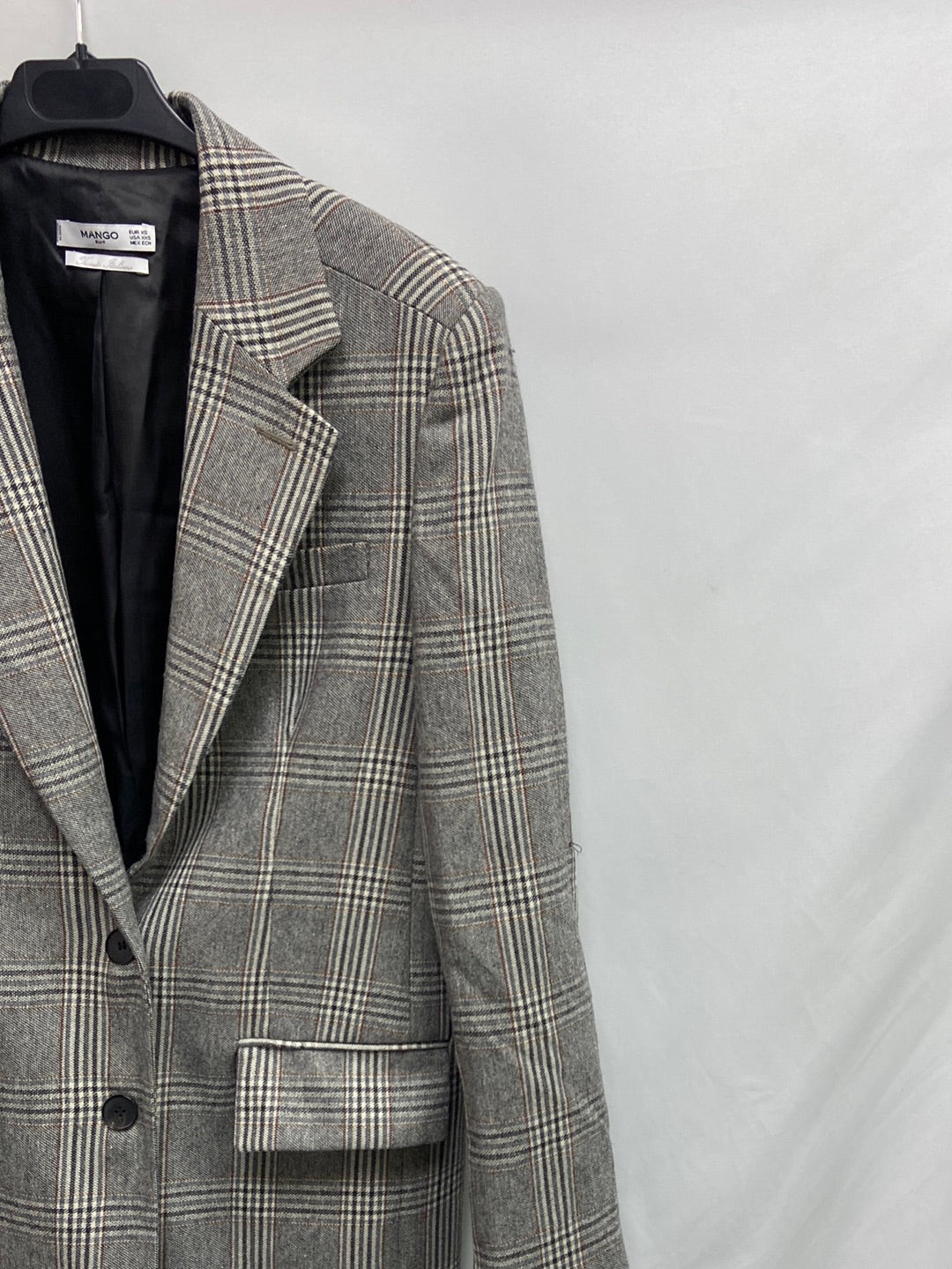 MANGO. Oversized checked blazer T.xs