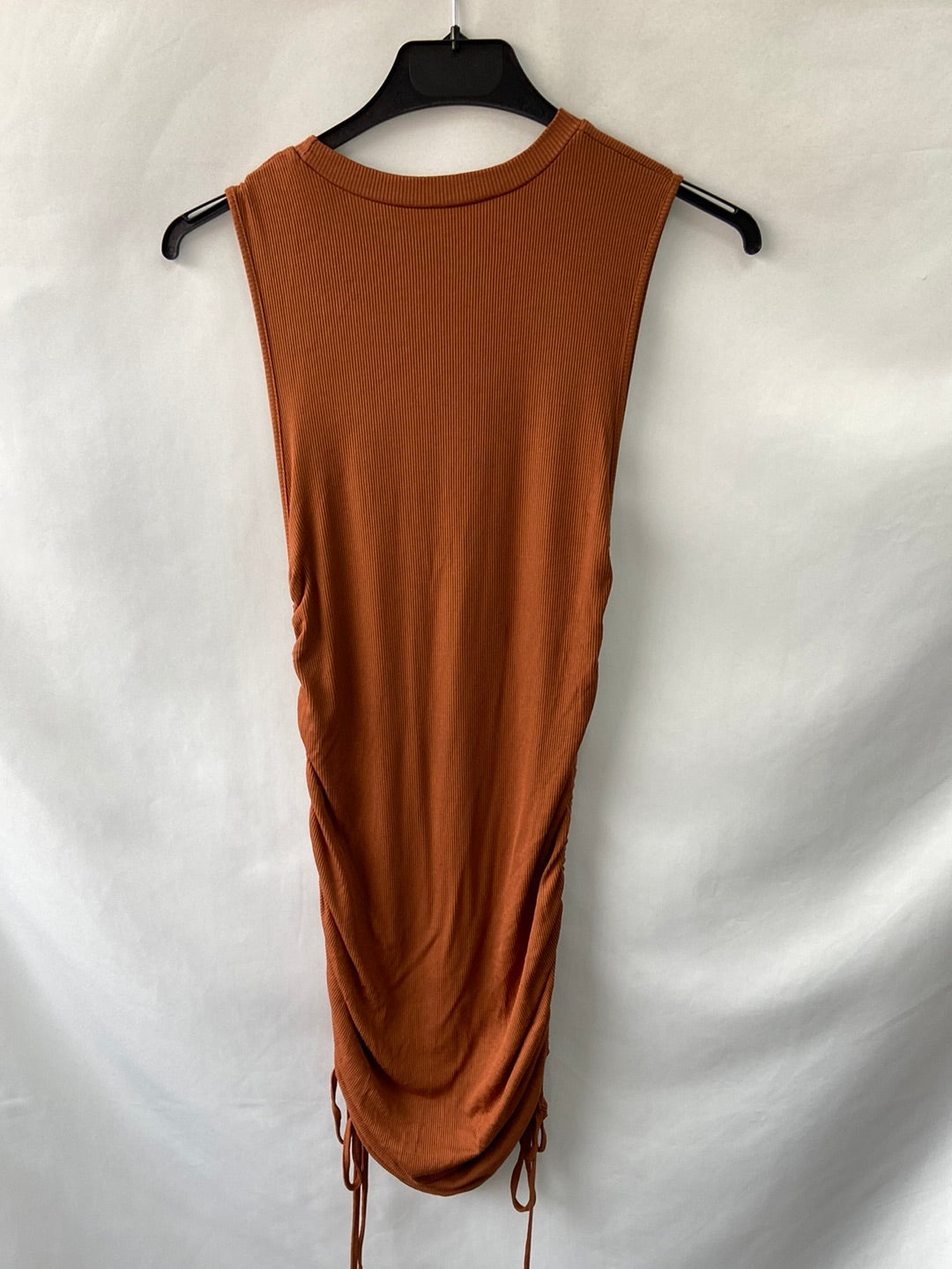 OTRAS.Vestido marrón fruncido punto TU(s)