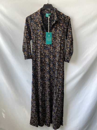 ALLER SIMPLEMENT. Vestido negro flores T.s/m