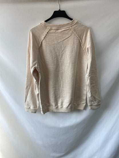 DOLORES PROMESAS.Sudadera beige dibujo T.s