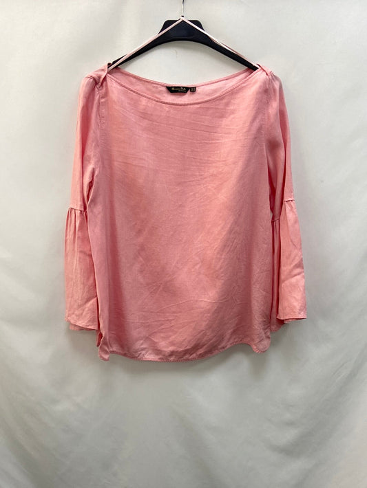 MASSIMO DUTTI. Blusa rosa lino T.42