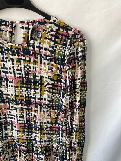 ZARA. Vestido cuadros multicolor T.M