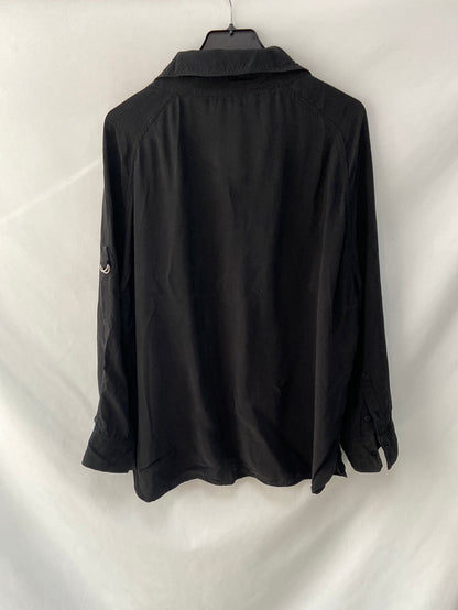 ZARA.Blusa negra oversized T.m