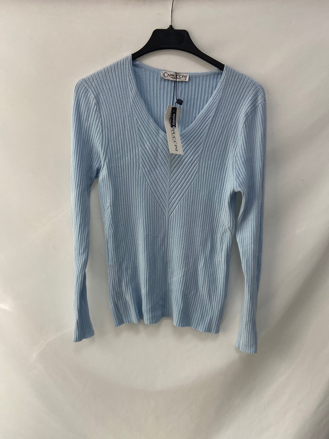 CAPPUCCINI. Jersey canalé azul T.44 (S/M)
