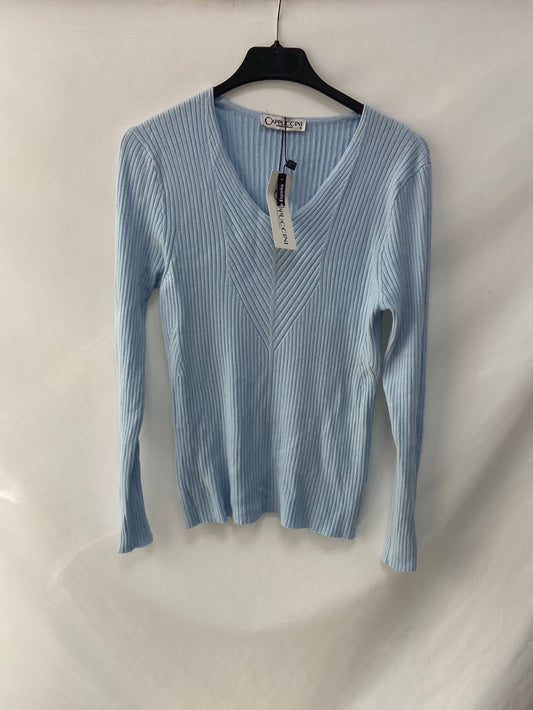 CAPPUCCINI. Jersey canalé azul T.44 (S/M)