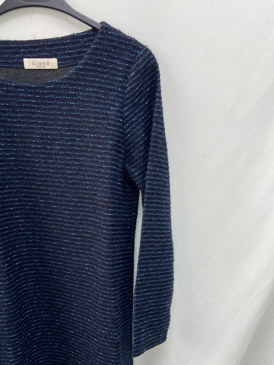 KIMOD.Vestido azul hilos metalizados T.M
