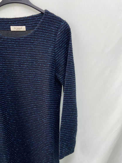 KIMOD.Vestido azul hilos metalizados T.M