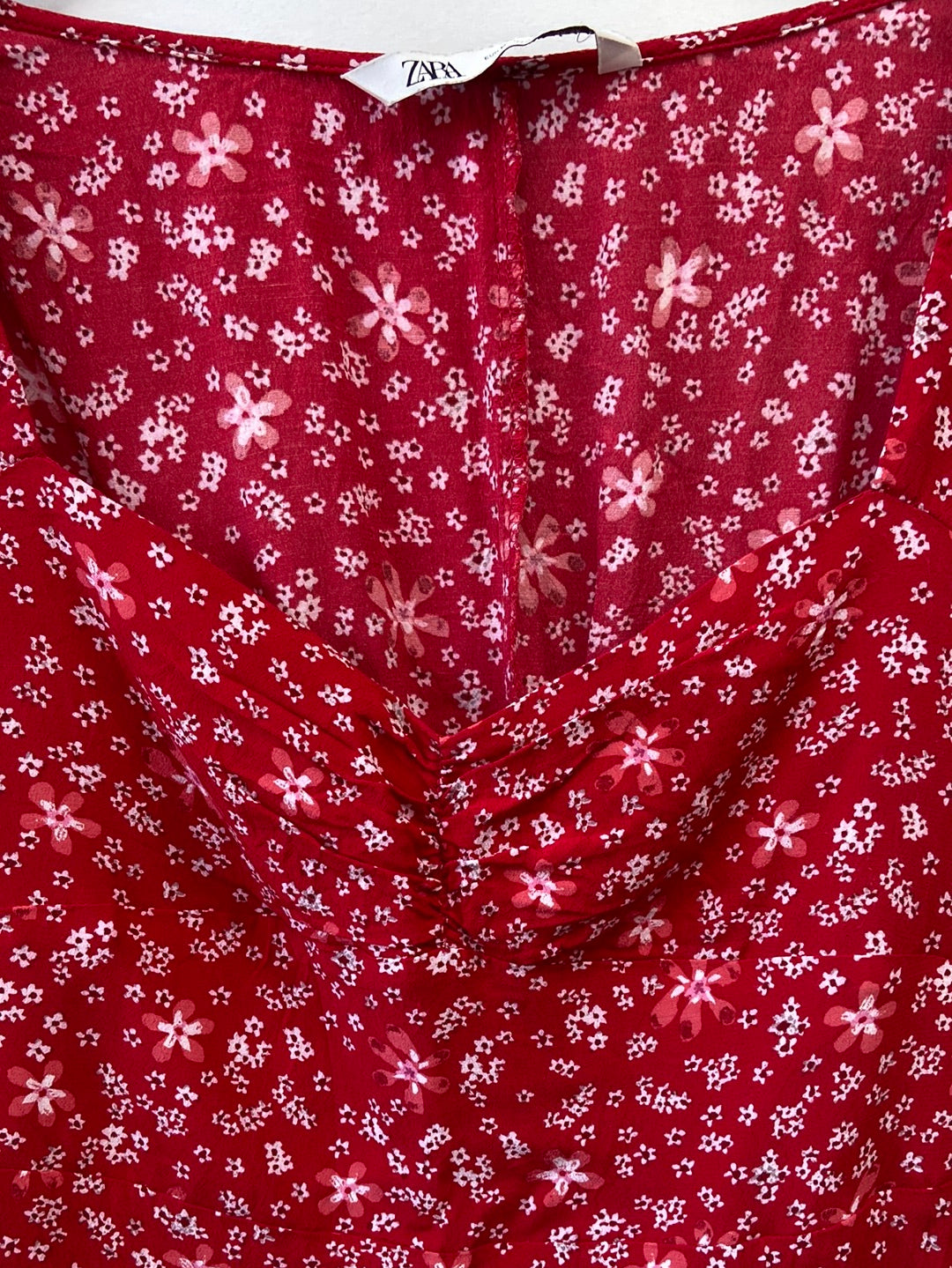ZARA. Red floral dress TM
