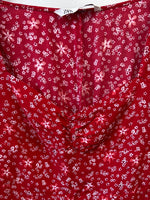 ZARA.Vestido rojo flores T.M