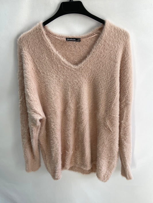 STRADIVARIUS.Jersey rosa pelito suave T.M
