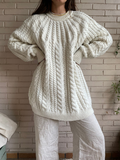 H&M.Jersey largo beige gordito T.m