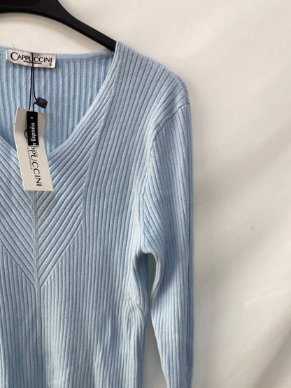 CAPPUCCINI. Jersey canalé azul T.44 (S/M)