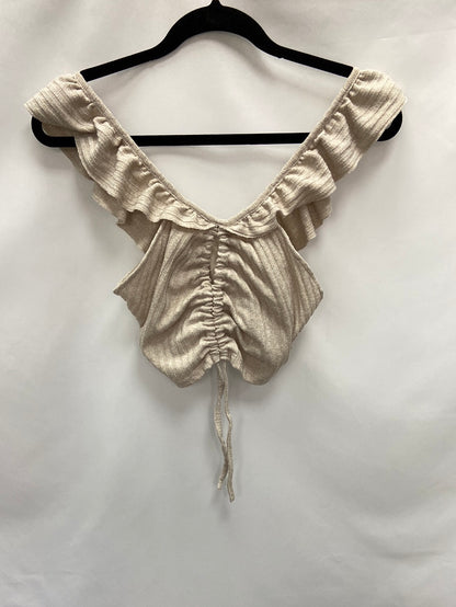 ZARA.Croptop beige fruncido T.s