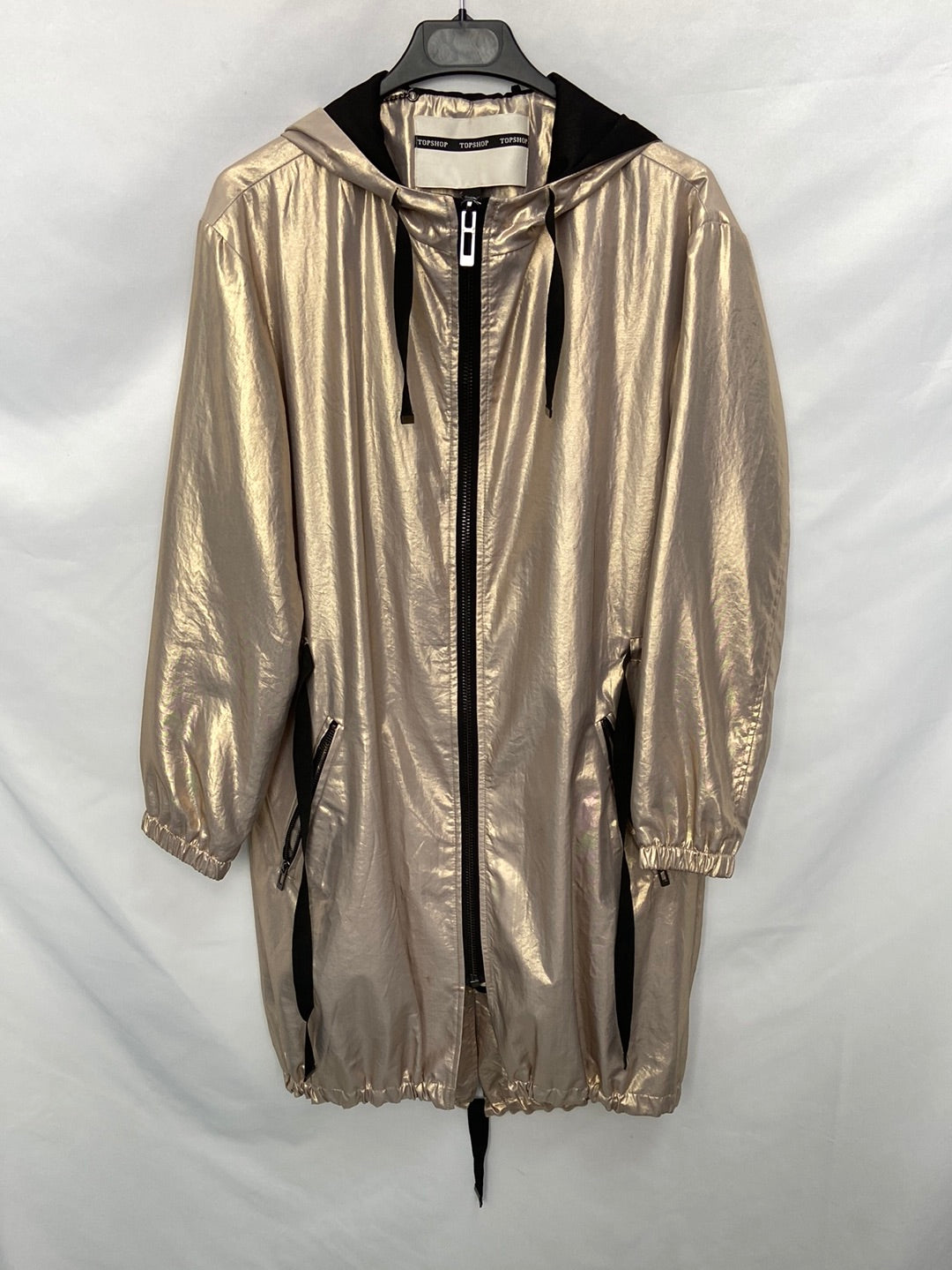 TOPSHOP. Gold Windbreaker Jacket Tm