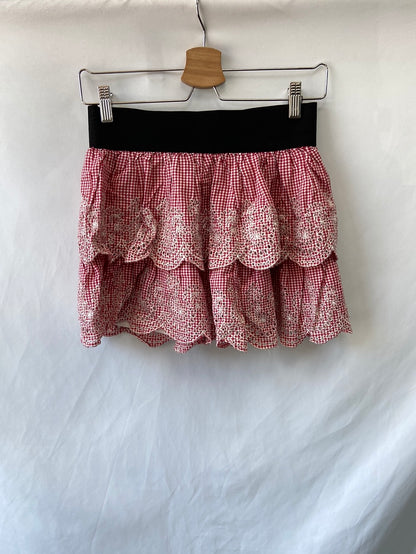 BLANCO.Falda cuadros T.36