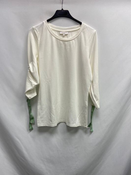 INTROPIA. Camiseta blanca lazada T.s