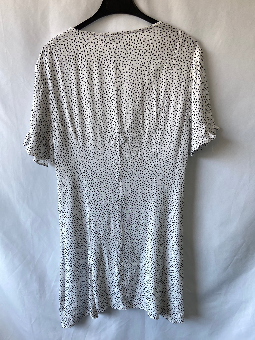LEFTIES.Vestido corto blanco topitos T.L