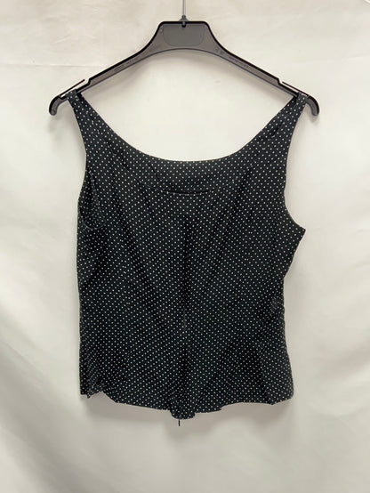 SUPERMIL. Black top with white polka dots TS