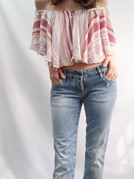 BERHSKA. Croptop rayas T.m